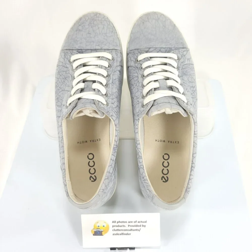 Ecco Casual Lace Up Outdoor Sneaker Shoe Womens Size 10 Gray White